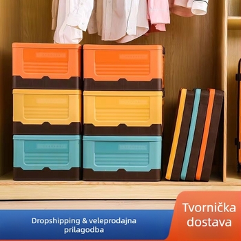 Sklopiva plastična kutija za pohranu za automobilni prtljažnik i kućnu upotrebu – za odjeću, igračke i ostale stvari.