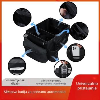 Sklopiva kutija za pohranu u unutrašnjosti automobila, s držačem za čaše, od Oxford tkanine