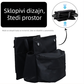 Sklopiva kutija za pohranu u unutrašnjosti automobila, s držačem za čaše, od Oxford tkanine