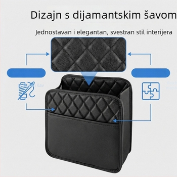 Kožna torba za skladištenje u prtljažniku i organizator iza stražnje sjedalice, unutarnji koš za smeće u automobilu