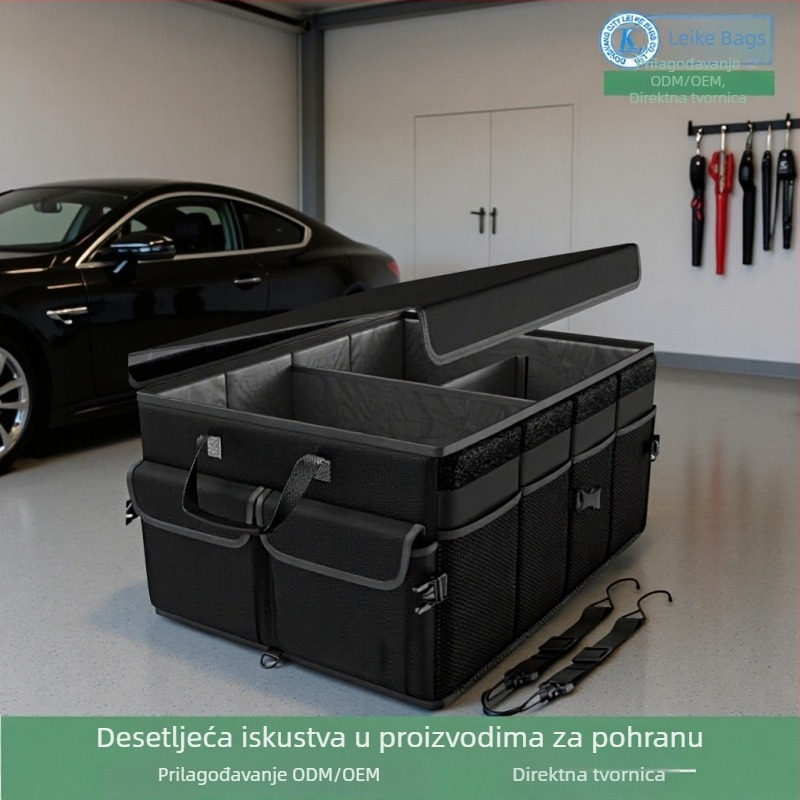 Organizator prtljažnika automobila s poklopcem, sklopivi, kapacitet 57 L, Oxford tkanina