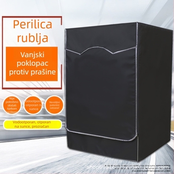 Crni pokrov za perilicu rublja, 210D – vodootporan, UV zaštita, za vanjsku upotrebu