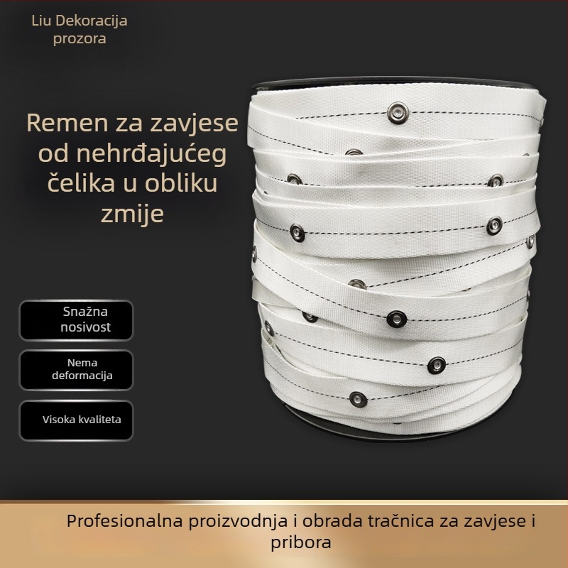 Električni dodaci za zavjese serpentinog tipa s platnenim pojasom za kvadratne šine, za otvaranje i zatvaranje zavjesa, rola 100 m