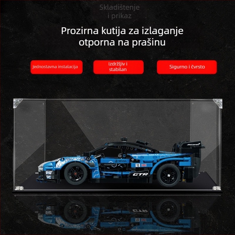 Akrilna kutija za izlaganje i skladištenje modela sportskog automobila 42123 s prozirnim zaštitnim poklopcem od prašine