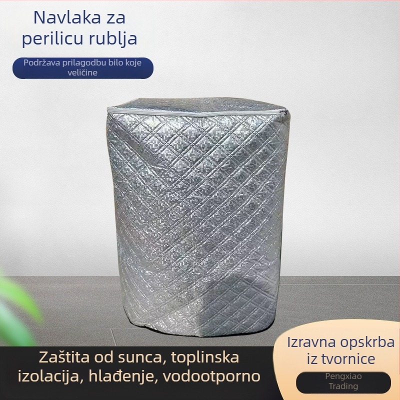 Pokrov za perilicu rublja s izolacijom od topline, vodootporan i otporan na prašinu, potpuno zatvaranje, ojačana aluminijska folija, universalni pokrov hladnjaka