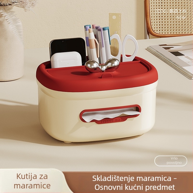 Stolna kutija za papirnate maramice za dnevni boravak, vrhunski dizajn, minimalistički luksuz, višenamjensko skladištenje