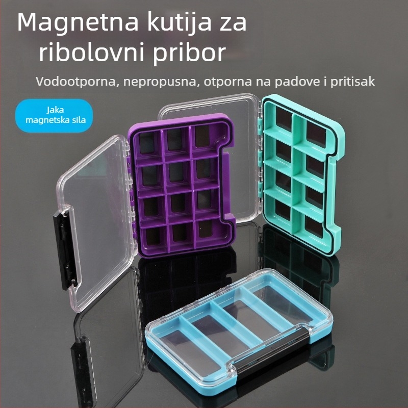 Vanjska kutija za ribolovne dodatke - tanak, vodootporan, mikro magnetska, višefunkcionalna kutija za organizaciju pribora