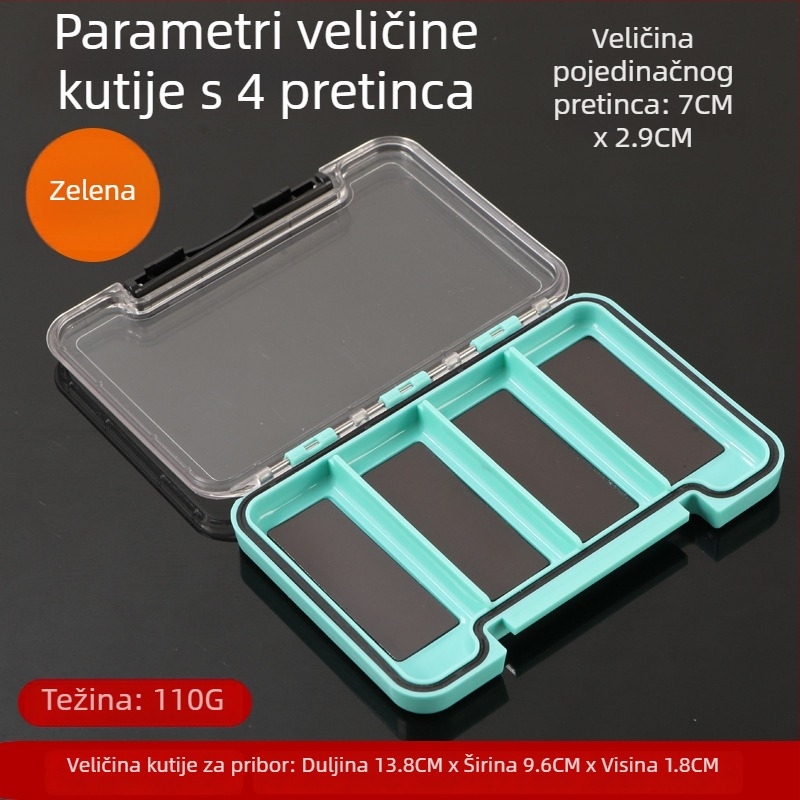 Vanjska kutija za ribolovne dodatke - tanak, vodootporan, mikro magnetska, višefunkcionalna kutija za organizaciju pribora