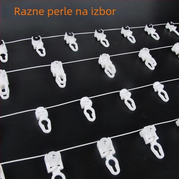 Prilagođena traka za zavjese u obliku zmije, bijela, debela, perforirana, od poliestera i najlona