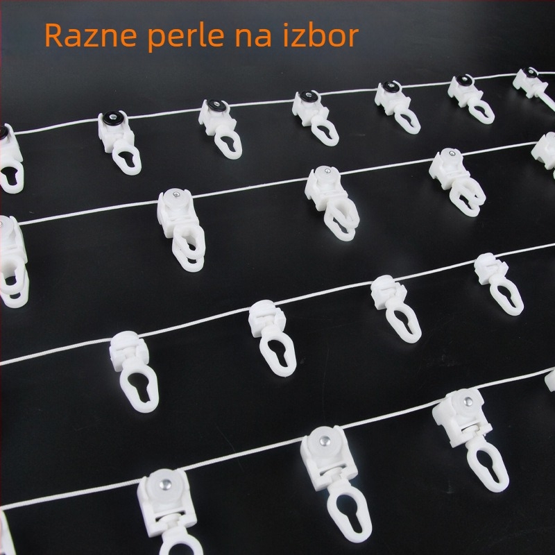 Prilagođena traka za zavjese u obliku zmije, bijela, debela, perforirana, od poliestera i najlona