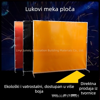 Zavarivački zaštitni zaslon protiv iskri, zavjesa za vrata na gradilištu od mekanog PVC-a, vatrootporna, sa okvirom i kotačićima