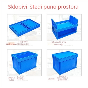 Plastična sklopiva kutija s poklopcem za skladištenje i prijevoz