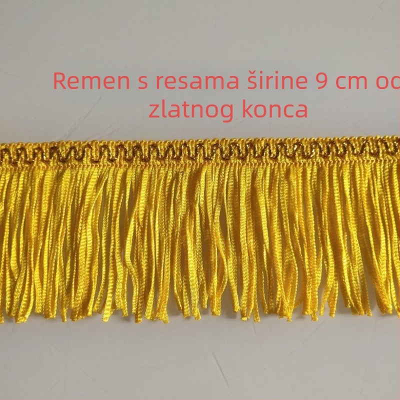 9 cm zlatne niti za zavjese s resicama i čipkom