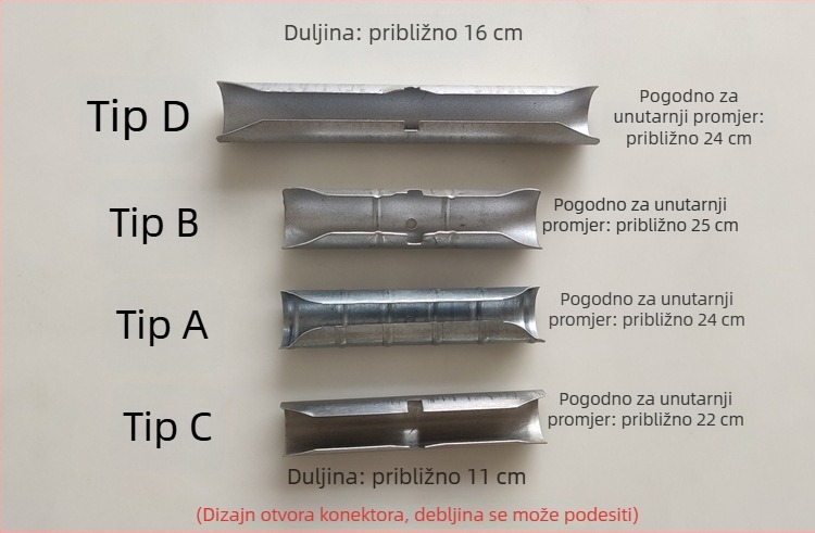 Proširivi spojnik za rimsku šipku zavjese, 11 cm, kaljena spojna šipka