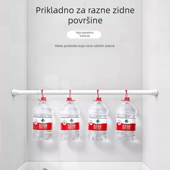 Teleskopska šipka od visokougljičnog čelika, bez bušenja, za tuš zavjesu, zavjesu za vrata i sušenje odjeće