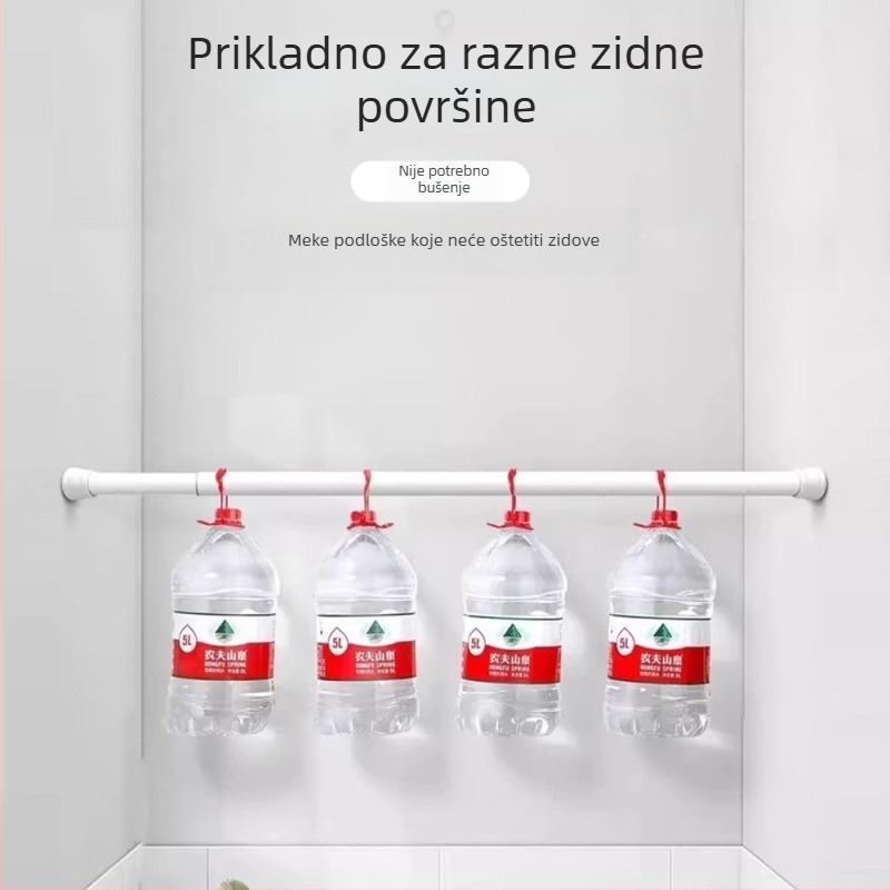 Teleskopska šipka od visokougljičnog čelika, bez bušenja, za tuš zavjesu, zavjesu za vrata i sušenje odjeće