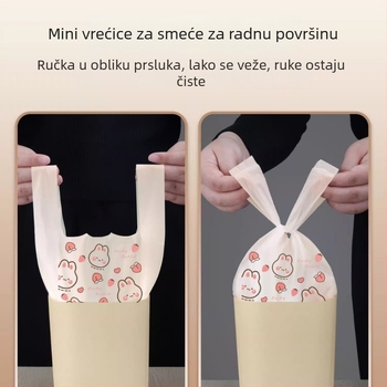 Vreće za otpad u stilu prsluka, debeli plast, sladak crtani uzorak, kućno skladištenje