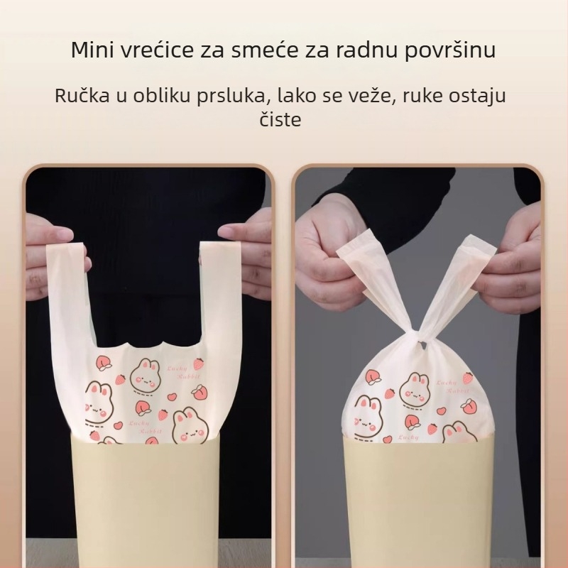 Vreće za otpad u stilu prsluka, debeli plast, sladak crtani uzorak, kućno skladištenje