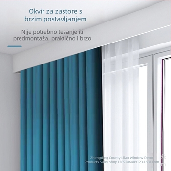 Zavjes od aluminijeve legure sa skrivenom tračnicom i zaštitom od prašine, moderan prozorski ukras, jednostavna brza montaža kutije za zavjese, odvojiva