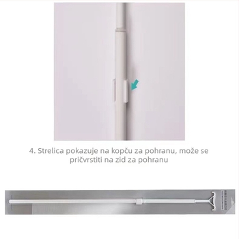 135 cm teleskopna rotirajuća šipka za zavjese i plise, aluminijska legura