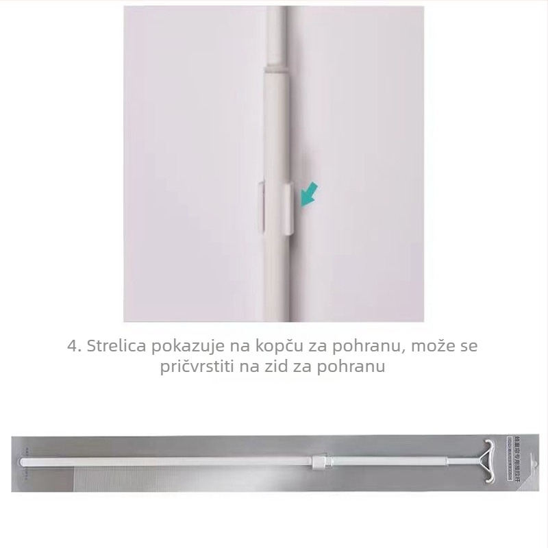135 cm teleskopna rotirajuća šipka za zavjese i plise, aluminijska legura