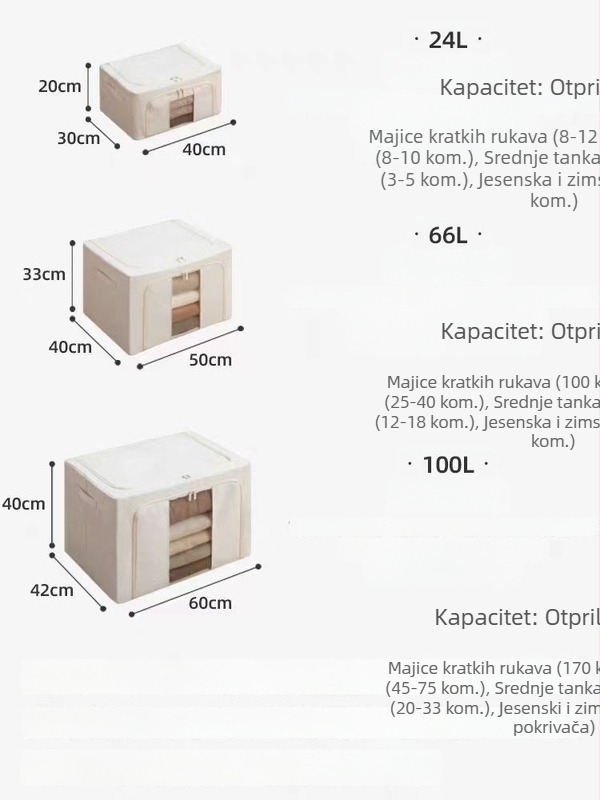 Camellia kutija za odlaganje odjeće od tkanine, sklopiva kutija za pohranu, garderobni organizator