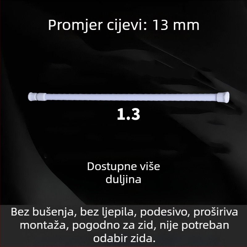 Teleskopska šipka bez bušenja za sušenje odjeće, zavjese za tuš i vrata, kuhinjski dodaci za vješanje, rimska šipka i šipka za zavjese, moderan minimalistički stil