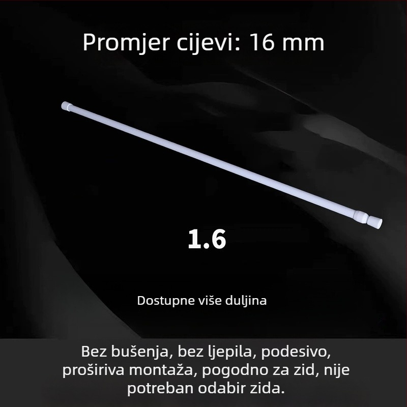 Teleskopska šipka bez bušenja za sušenje odjeće, zavjese za tuš i vrata, kuhinjski dodaci za vješanje, rimska šipka i šipka za zavjese, moderan minimalistički stil