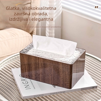Kutija za maramice s uzorkom drveta – plastična, za dnevni boravak, kuhinju i kupaonicu, modernog luksuznog dizajna
