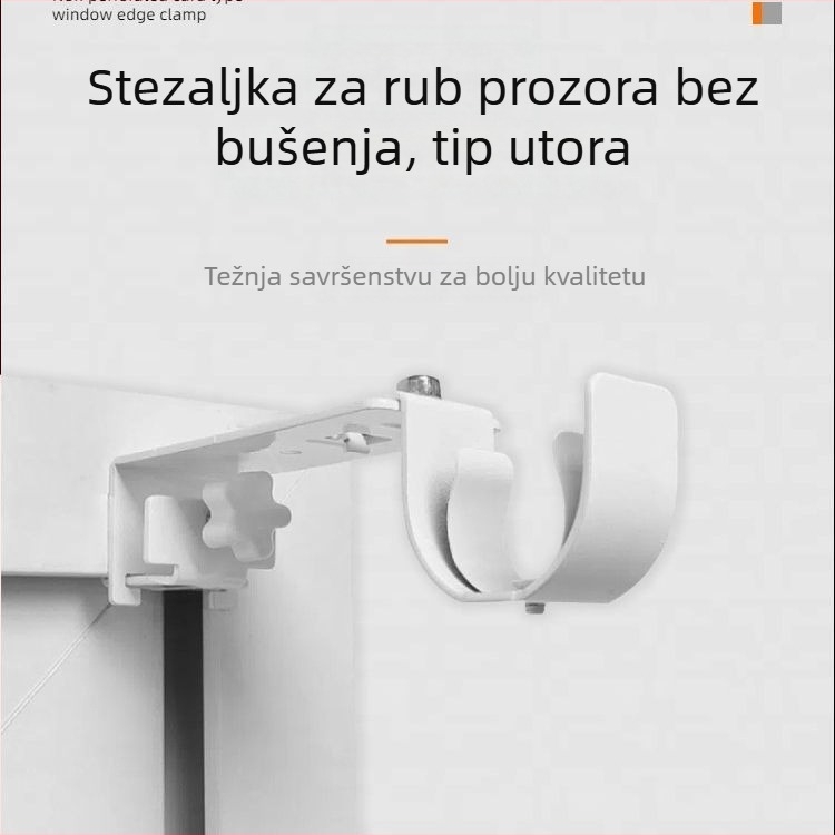 Klip-on držač za zavjese bez bušenja, teleskopski držač za okvir prozora i podrška za rimski štap