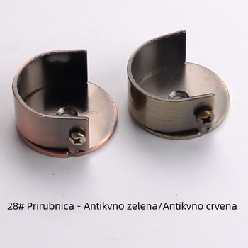 28 mm flanša za zavjese šipku s krajnjim poklopcem, nosač šipke za garderobu, željezo, elektroplakirani završni sloj
