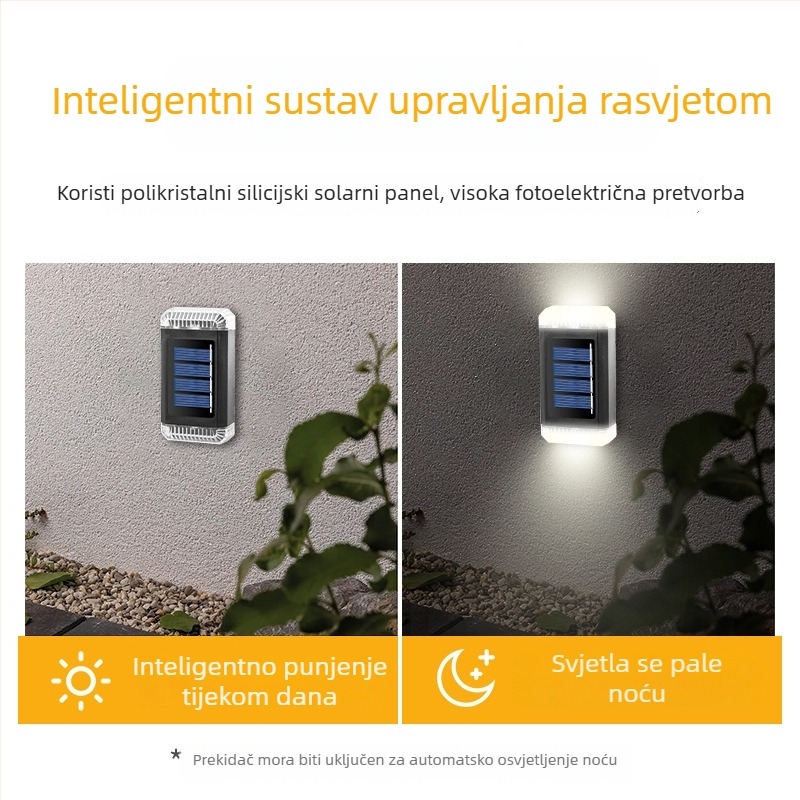 Solarne vanjske zidne svjetiljke za pranje zidova, vodootporne rasvjetne svjetiljke za dvorište i vrt, dekorativno osvjetljenje vanjskih zidova