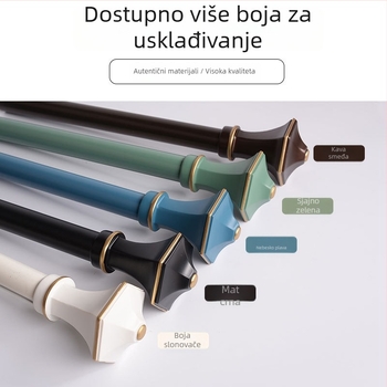 Aluminijska zavjesna šina, plavo-zelena pojačana rimska šipka, nordijsko-mediteranski minimalistički balkon i prozor