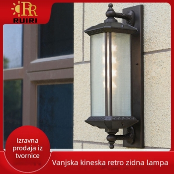 Vanjska LED zidna svjetiljka s kineskim retro stilom, vodootporna dekorativna rasvjeta za vrt