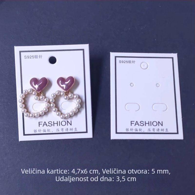 Kartice za pakiranje naušnica u korejskom stilu, 925 srebrne igle, za DIY tri para naušnica (100 kom.)