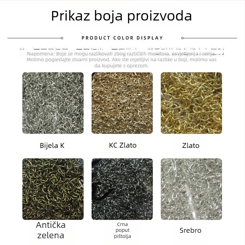 Produžni lančići za ogrlice, narukvice i naušnice; prilagodljive lančiće; materijali za DIY nakit