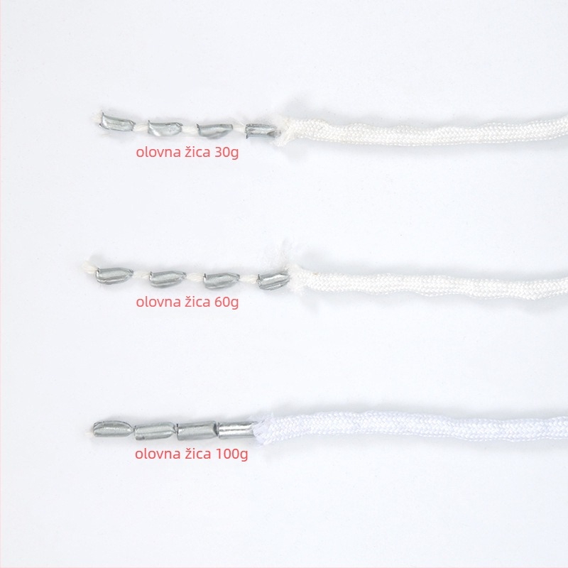 Težinska linija za zavjese, legura, za gazaste zavjese, 30g/60g/100g, bijela, model 20011, moderni minimalistički stil