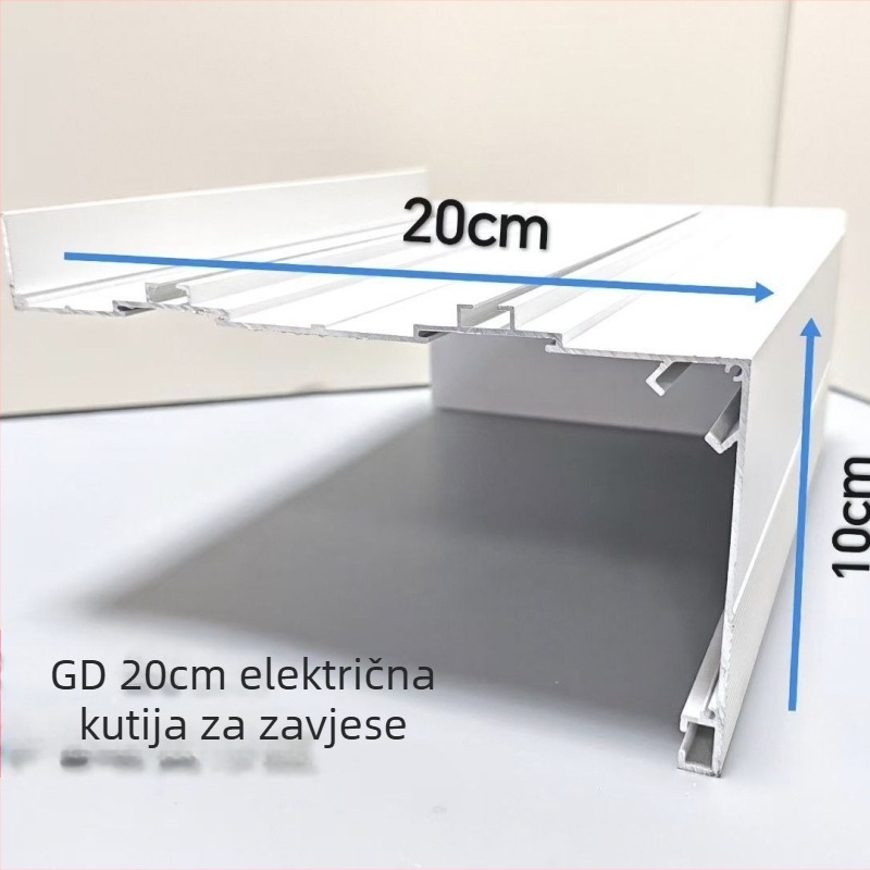 Prilagođena aluminijska kutija za zavjese sa dvostrukom šinom i panelom od aluminijskog saća, završna verzija za dnevni boravak i blagovaonica, otporna na prašinu