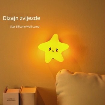 Mini magnetska noćna lampica s motivima mjeseca, zvijezde i oblaka – USB silikonska zidna lampica za studentski dom, prilagodljiva