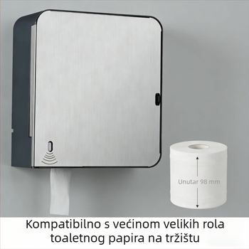 Dispenzer za toaletni papir od nehrđajućeg čelika 304 sa senzorom, četiri postavke podešavanja za velike role, zidna montaža