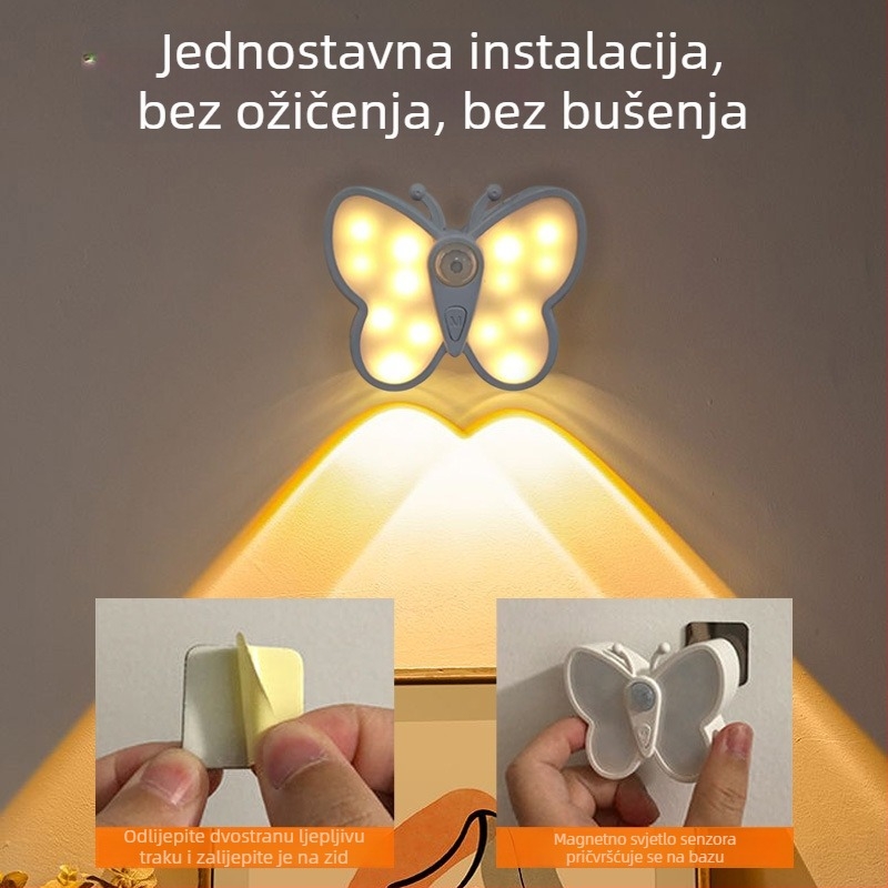 Bežična LED senzor zidna lampica s magnetskim senzorom za natpis na vratima, unutarnja lampica s dizajnom mačjeg oka