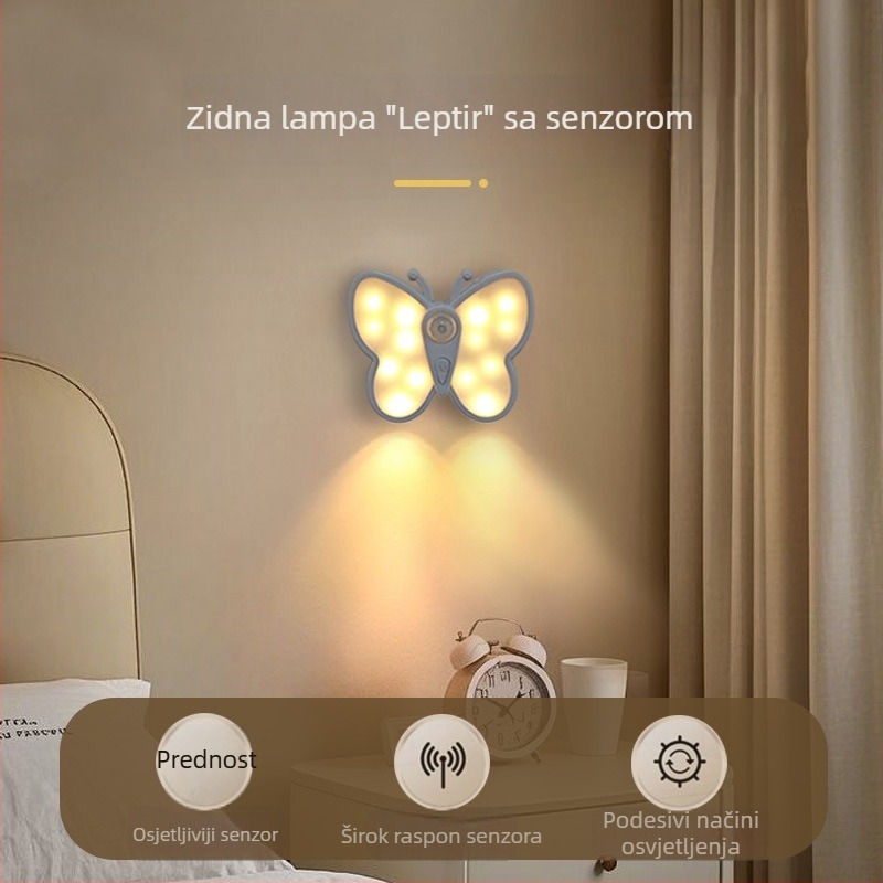 Bežična LED senzor zidna lampica s magnetskim senzorom za natpis na vratima, unutarnja lampica s dizajnom mačjeg oka