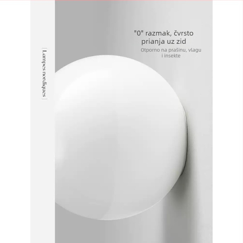 Prilagođena kuglična staklena zidna svjetiljka, skandinavski minimalistički dizajnerski stil, za dnevni boravak i spavaću sobu