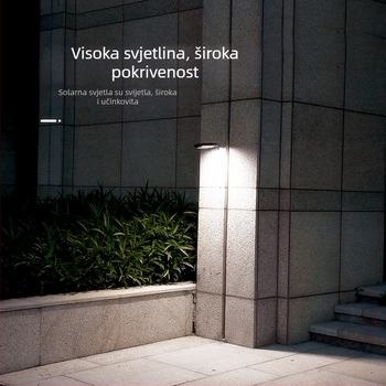 Solarno LED zidno svjetlo za vanjski dvorište, vodootporno IP65, krajinsko osvjetljenje, novi model