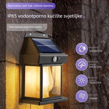 Vanjska vodootporna solarna zidna svjetiljka sa senzorom za ulaz vile, osvjetljenje vrta i terase