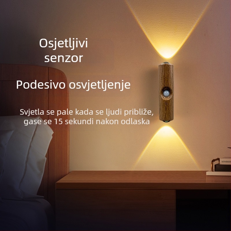 Noćno zidno svjetlo s RGB gradijentom, magnetskim držačem, senzorom pokreta, punjivo