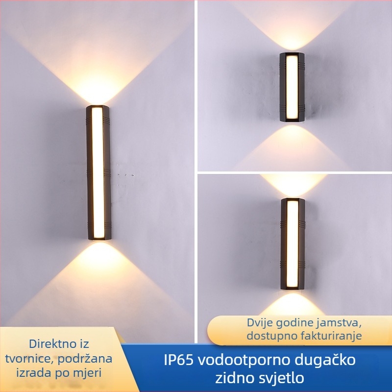 Vanjsko LED zidno svjetlo u dugoj traci — minimalistički dizajn za vilu i dvorište, vodootporno vanjsko osvjetljenje, duga traka, po narudžbi