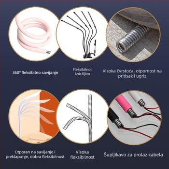 OEM prilagođena univerzalna fleksibilna cijev s zakrivljenim vratom, crna metalna cijev za moksibuziju