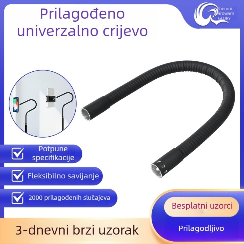 OEM prilagođena univerzalna fleksibilna cijev s zakrivljenim vratom, crna metalna cijev za moksibuziju