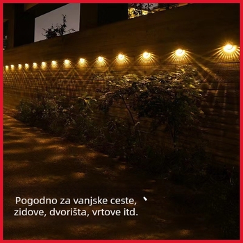 Solarna polukružna vanjska stijena svjetiljka za vrt, dvorište, ogradu i stepenice – dekorativno osvjetljenje